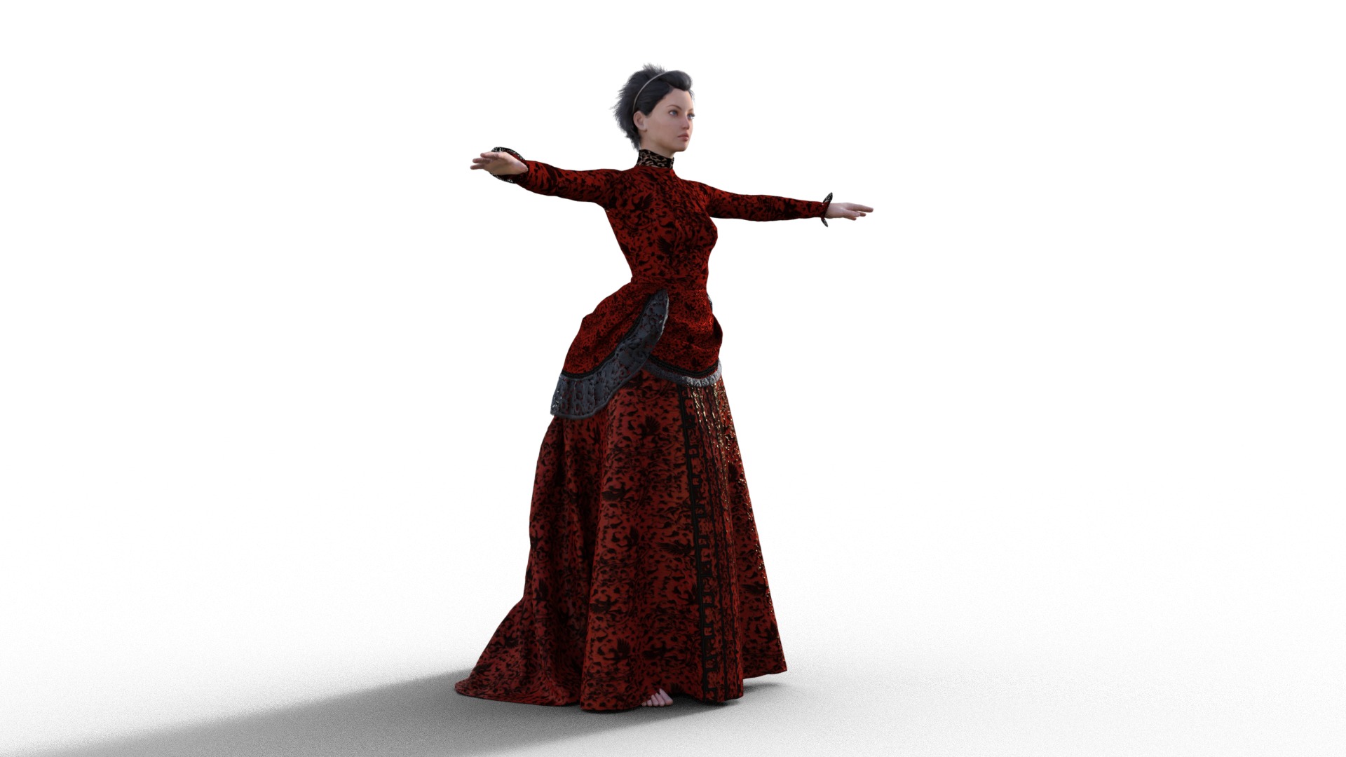 Penny Dreadful Outfit Dress Clothing Low-poly 3D model_3