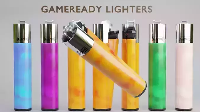 Lighter Collection Game-Ready Low-Poly in 5 Stunning Colors