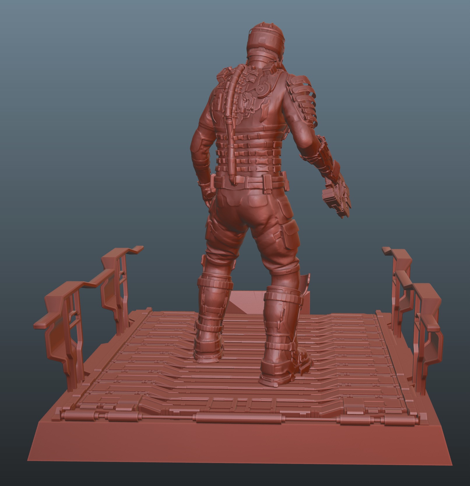 Dead Space Isaac Clarke Pose 1 Bonus Helmet and Plasma Cutter 3D print model_5