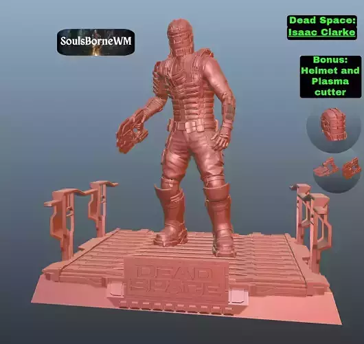 Dead Space Isaac Clarke Pose 1 Bonus Helmet and Plasma Cutter 3D print model