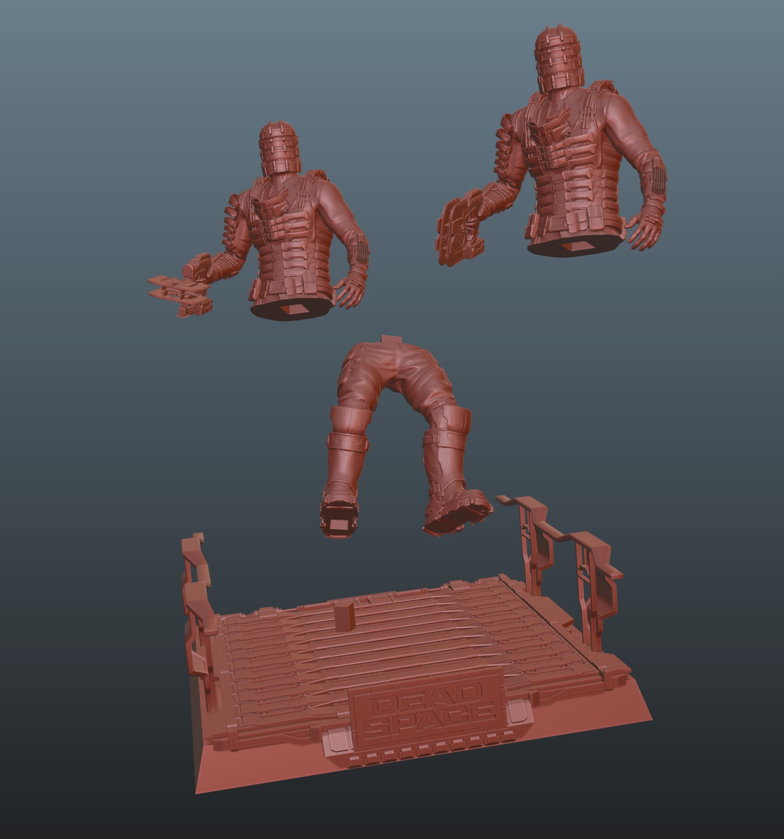 Dead Space Isaac Clarke Pose 1 Bonus Helmet and Plasma Cutter 3D print model_9