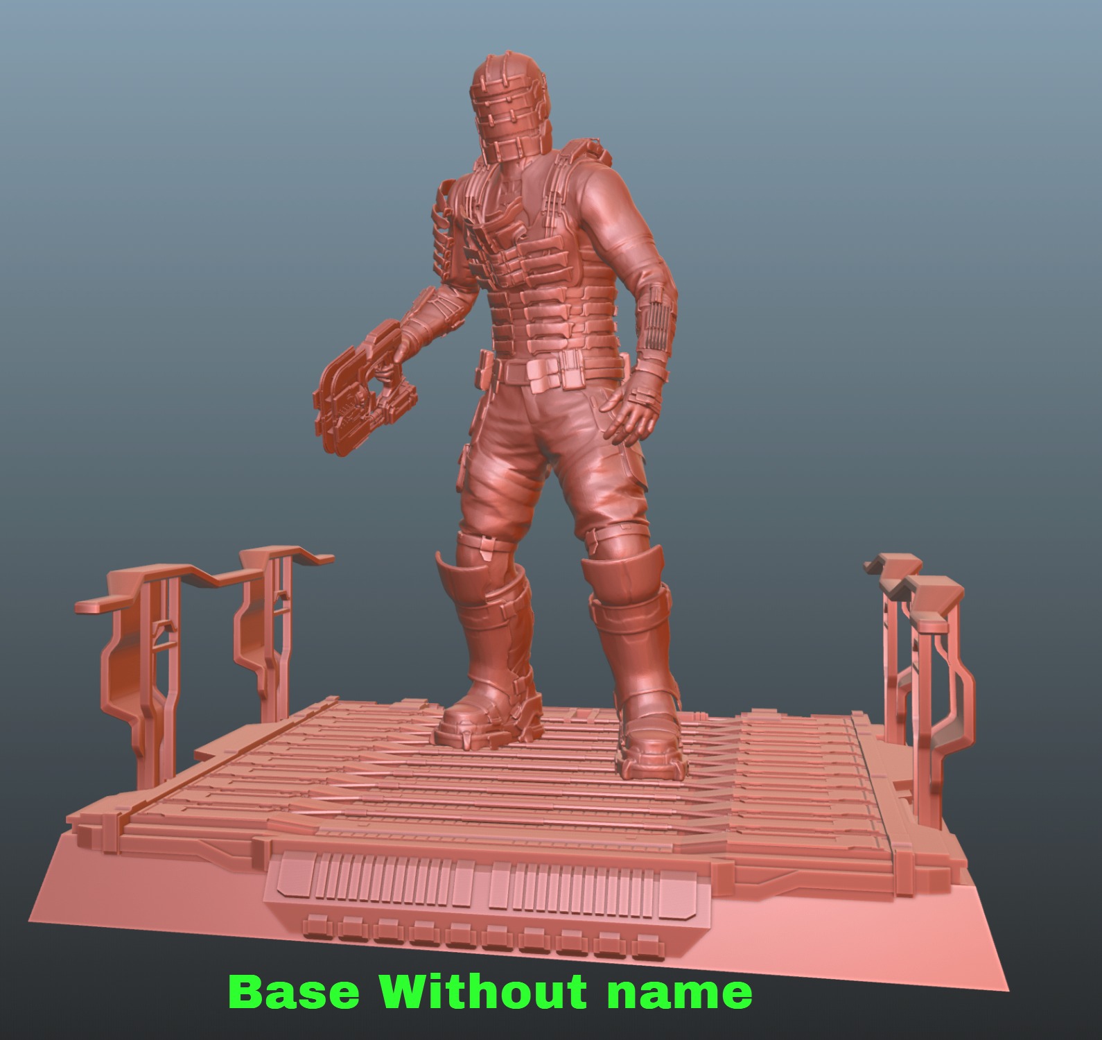 Dead Space Isaac Clarke Pose 1 Bonus Helmet and Plasma Cutter 3D print model_3