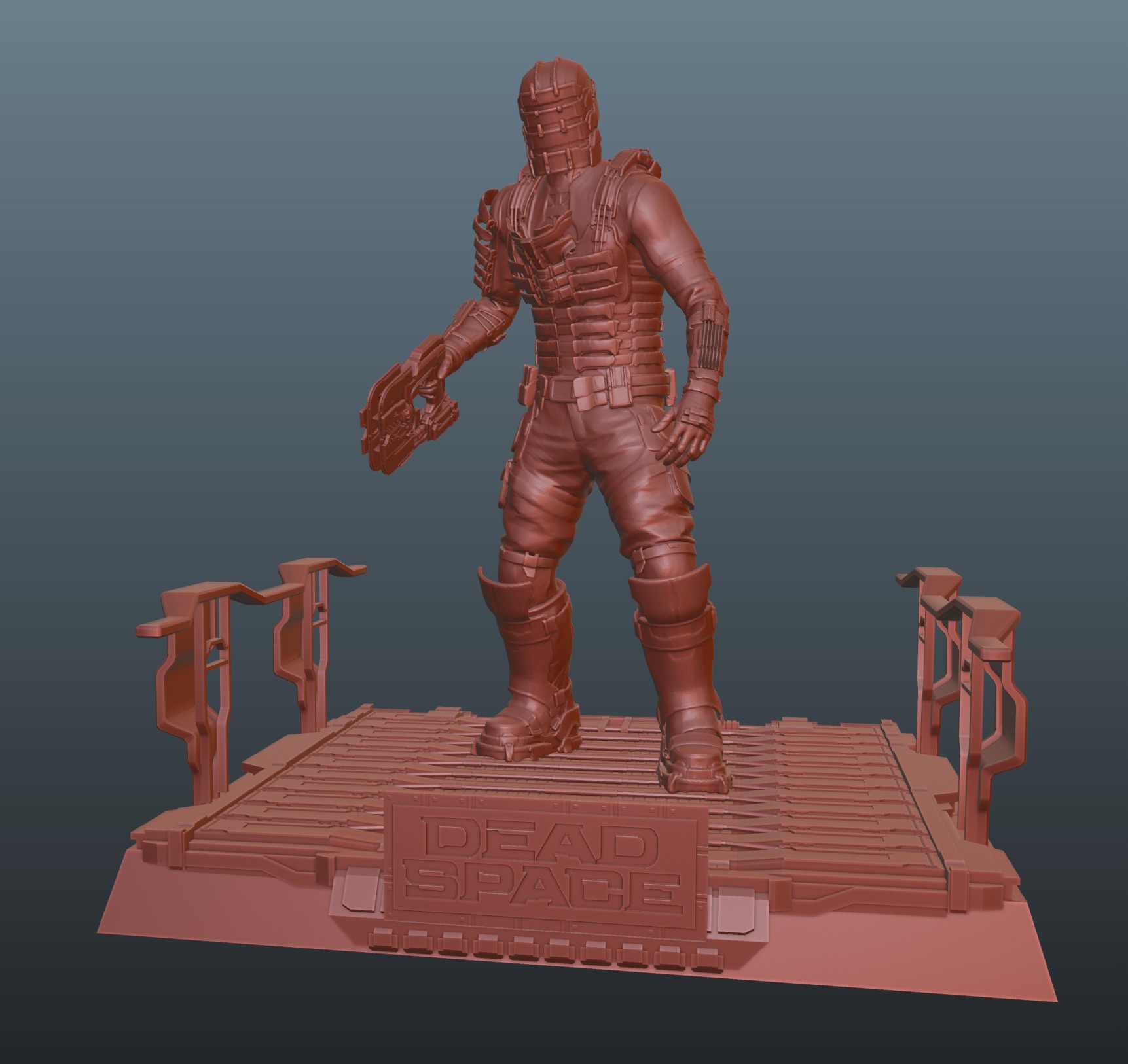 Dead Space Isaac Clarke Pose 1 Bonus Helmet and Plasma Cutter 3D print model_1