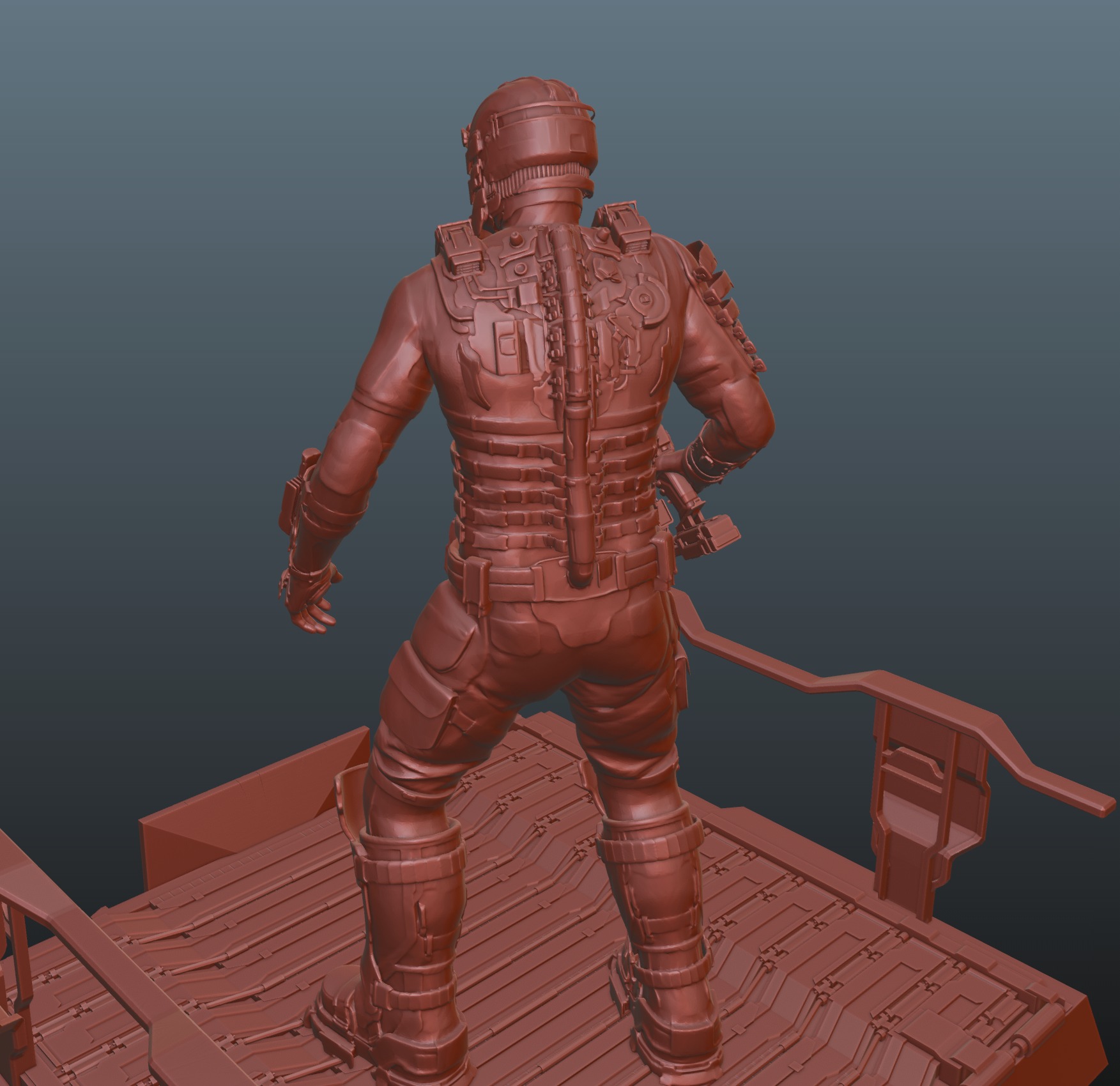 Dead Space Isaac Clarke Pose 1 Bonus Helmet and Plasma Cutter 3D print model_6