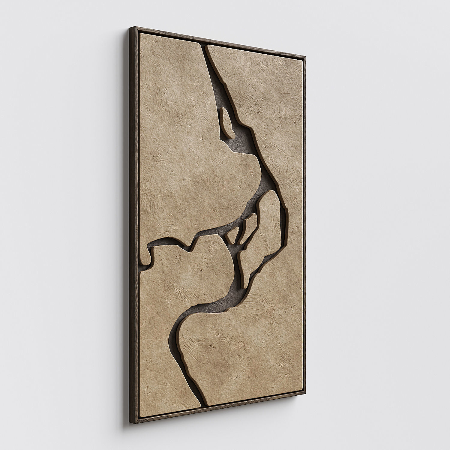 Abstract art relief panel 3D model_2