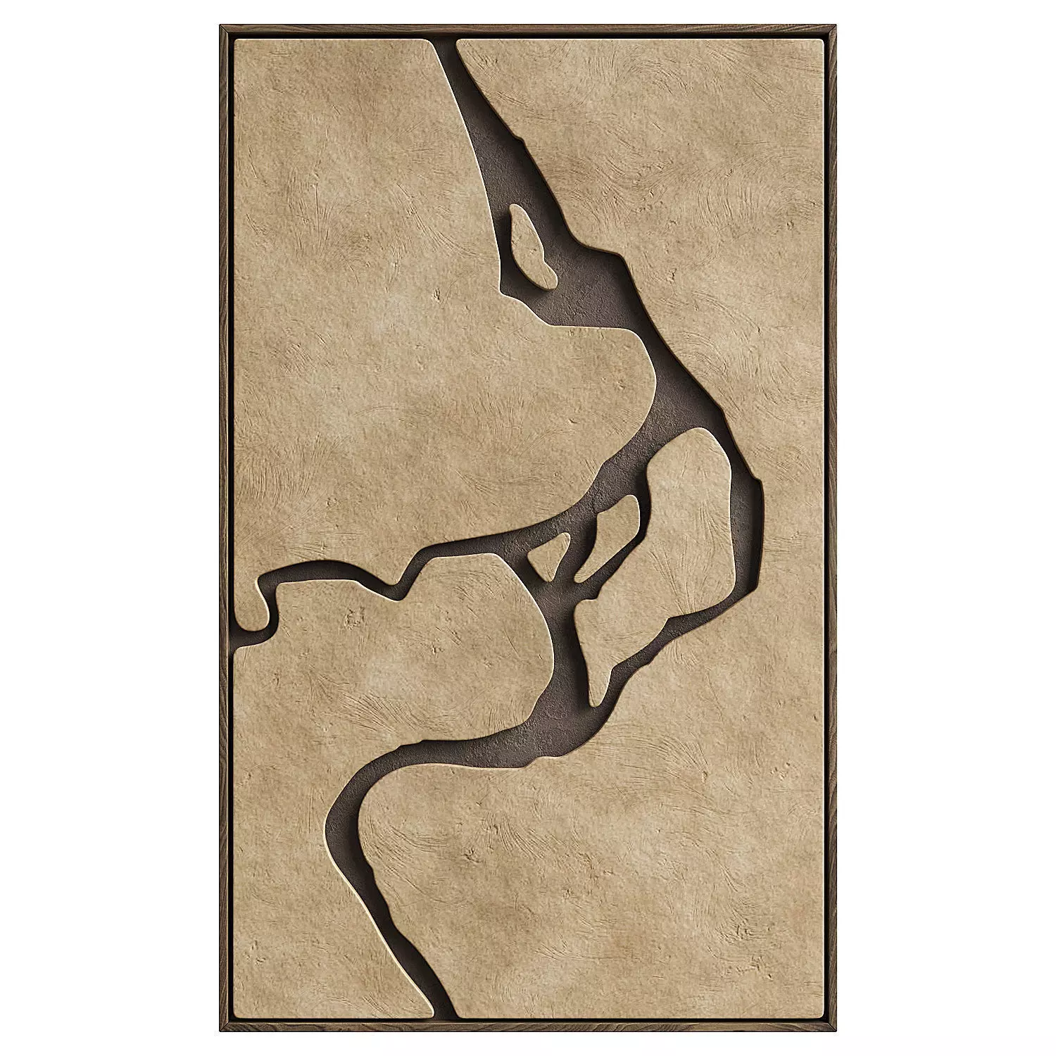 Abstract art relief panel 3D model_0