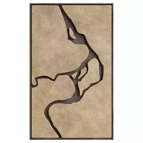 Abstract art relief panel 3D model