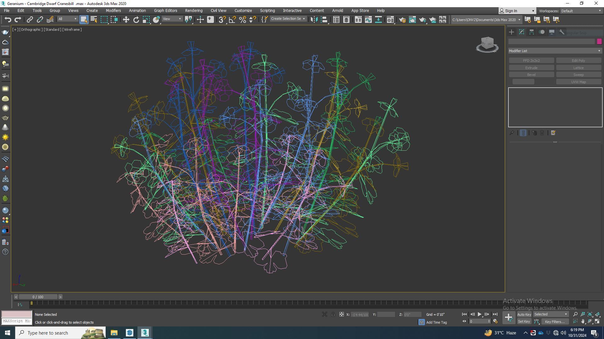 Plant Geranium - Cambridge Dwarf Cranesbill Low-poly 3D model_5