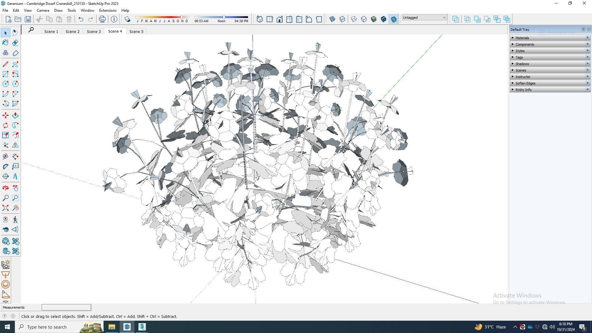 Plant Geranium - Cambridge Dwarf Cranesbill Low-poly 3D model_7