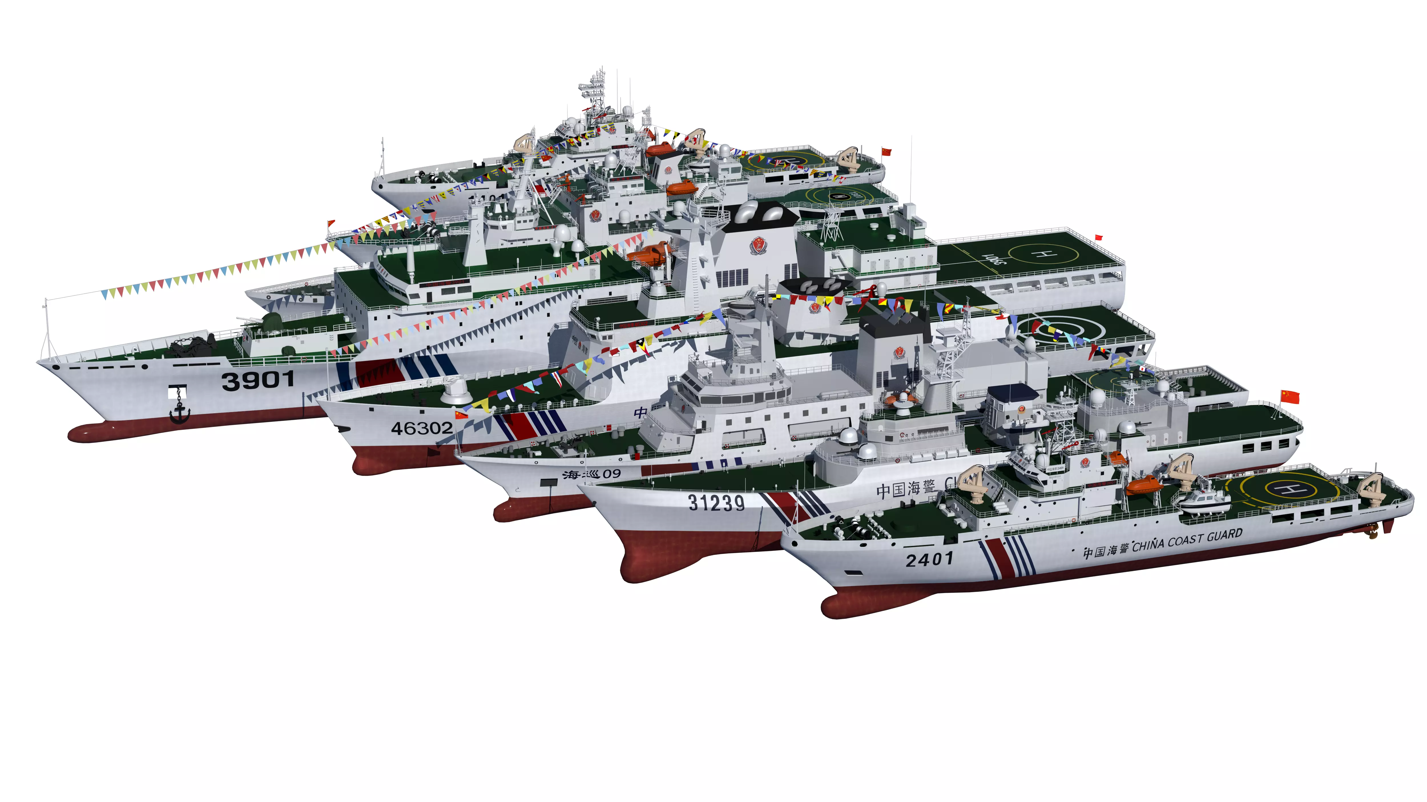 China Coast Guard Ship Package Download Law Enforcement Ship 3D model