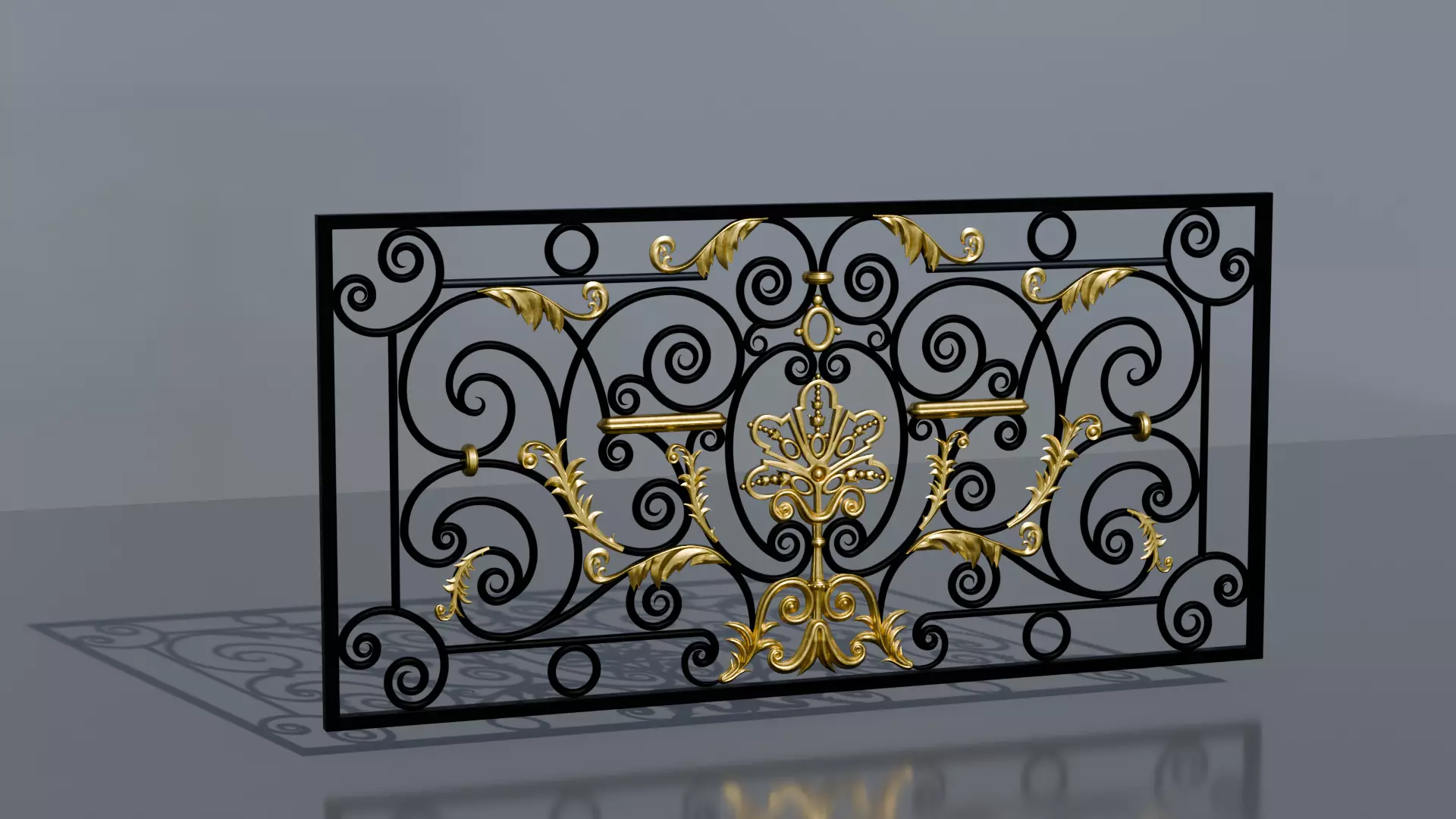 Iron fence 2 3D model_0