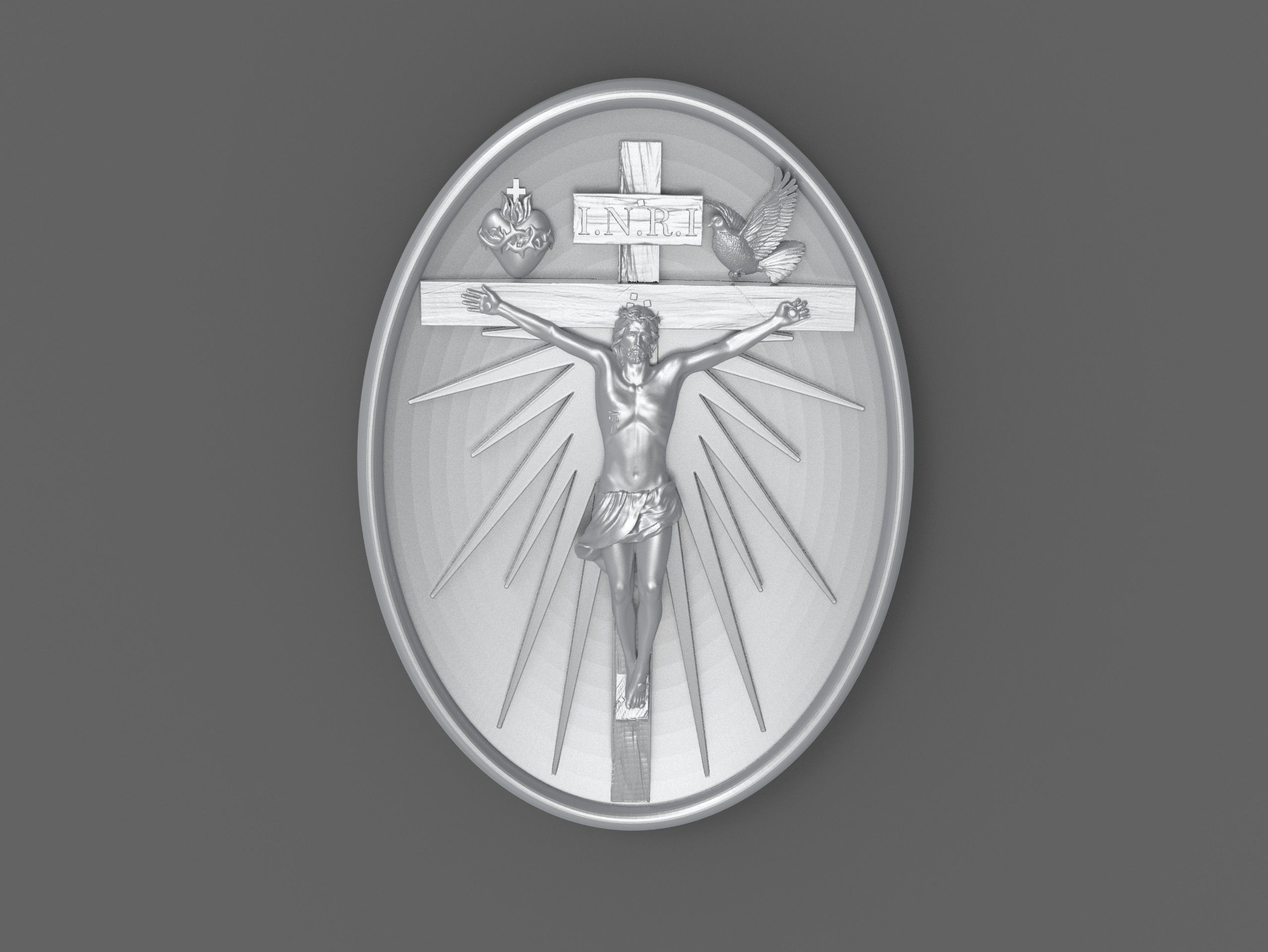Crucifixion of Jesus Pendant - Coin  3D print model 3D print model_2
