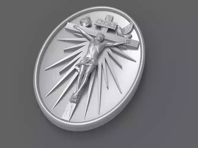 Crucifixion of Jesus Pendant - Coin  3D print model 3D print model