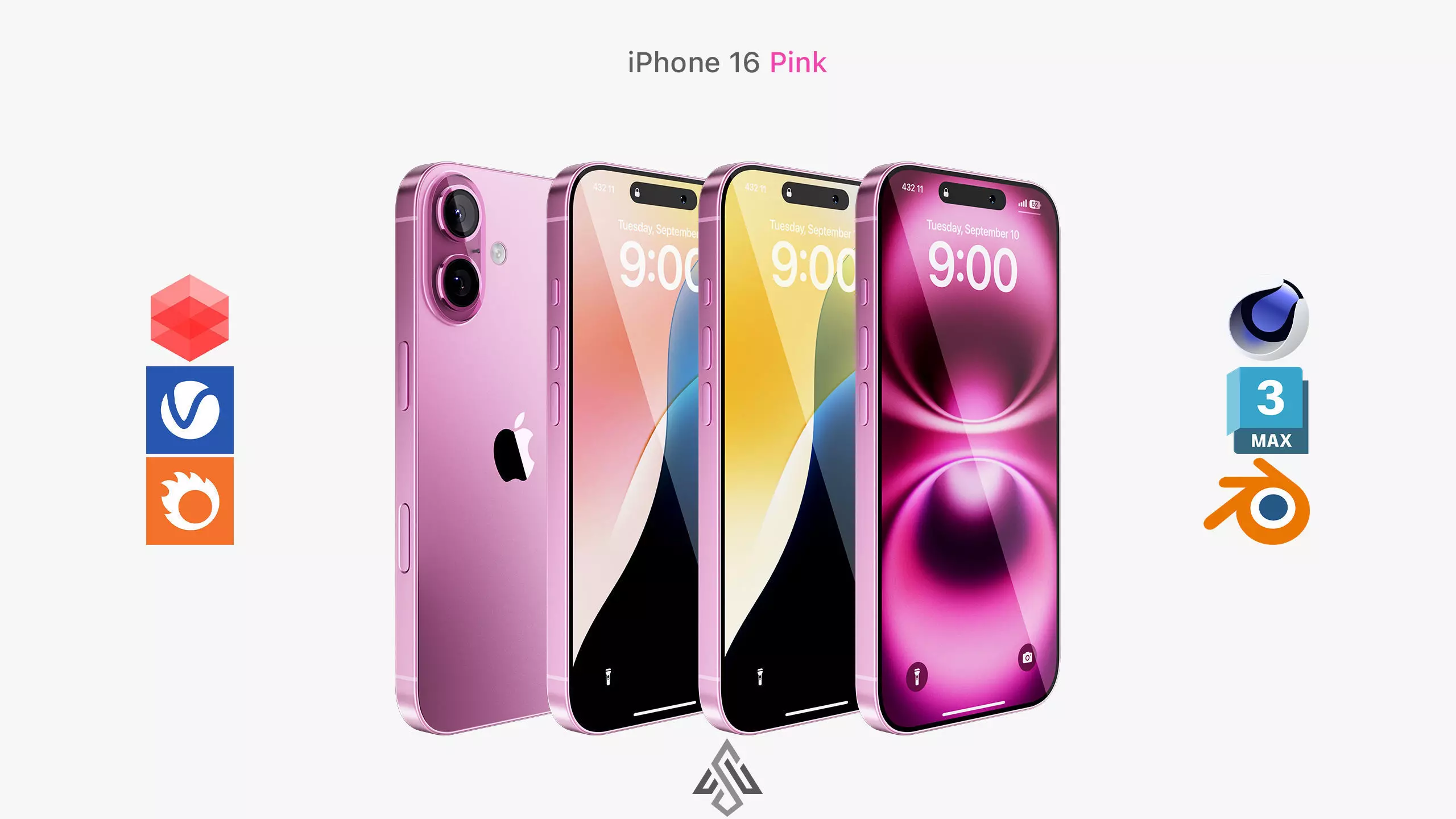 Apple iPhone 16 Pink 3D model