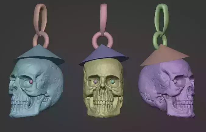 skull pendant 3D print model 3D print model