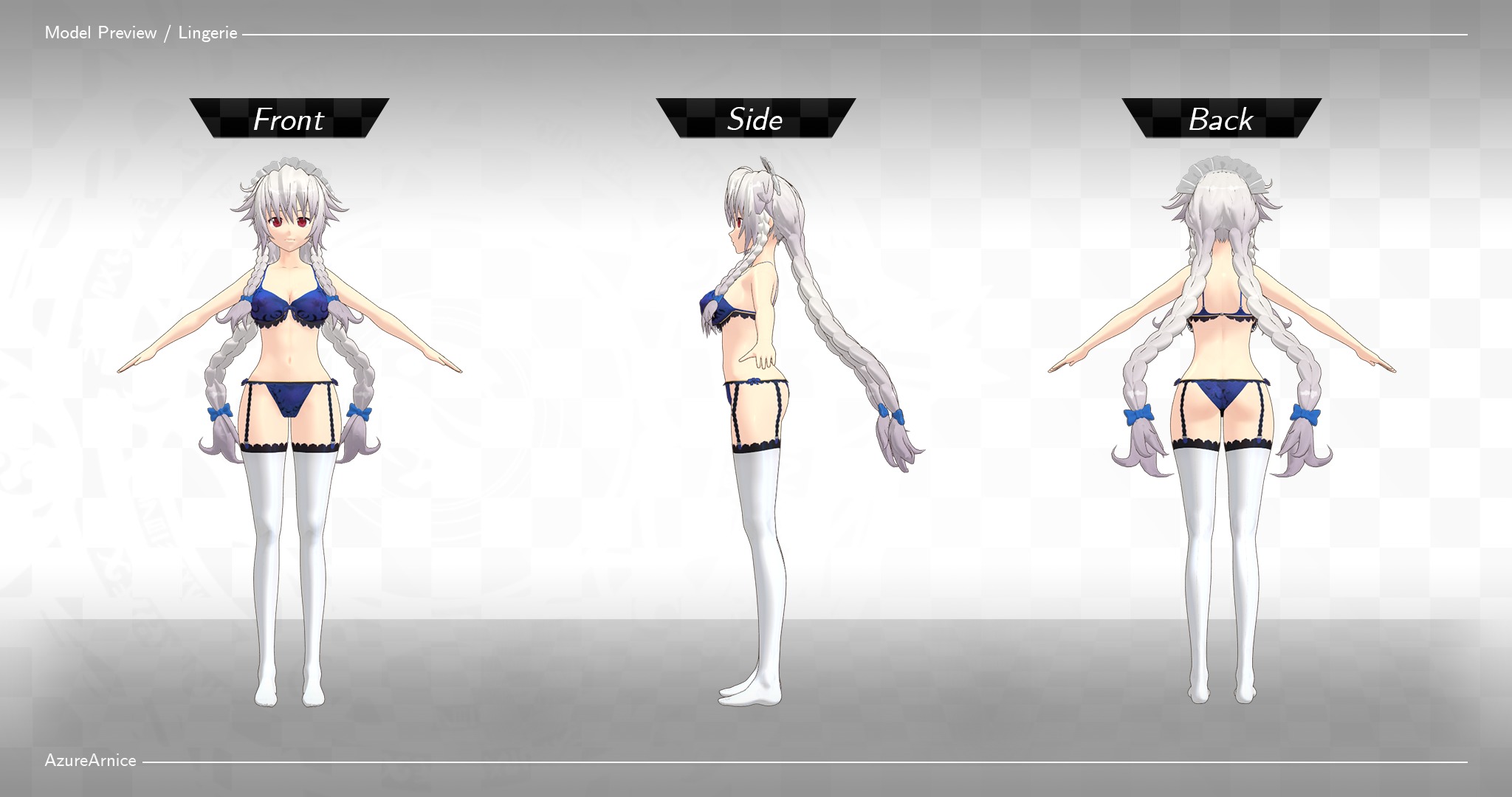 Highschool DxD - Grayfia Lucifuge MMD Model DELUXE Low-poly 3D model_6