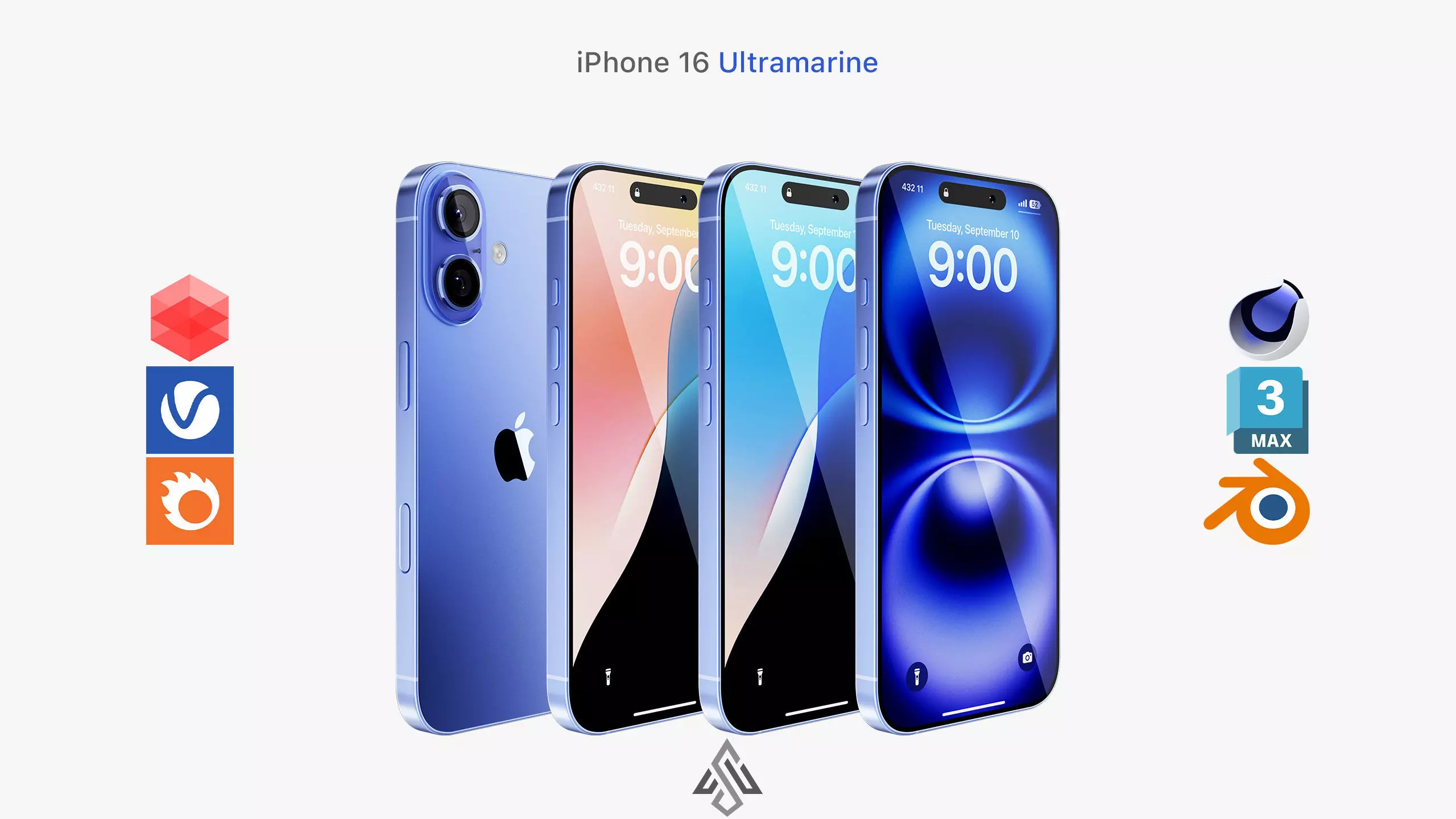 Apple iPhone 16 Ultramarine 3D model_0