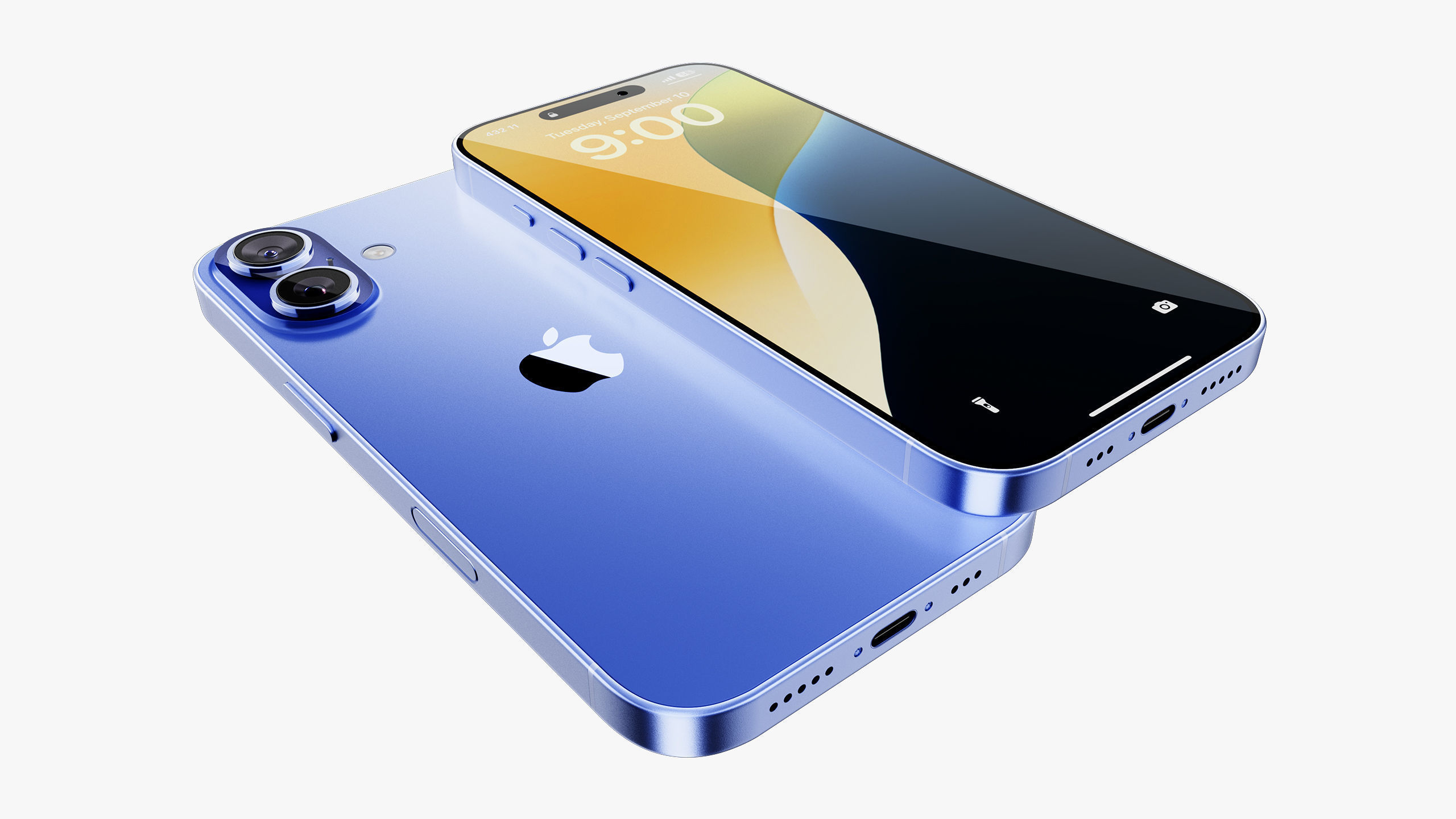 Apple iPhone 16 Ultramarine 3D model_8