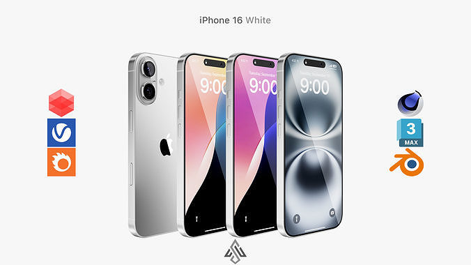 Apple iPhone 16 White 3D model