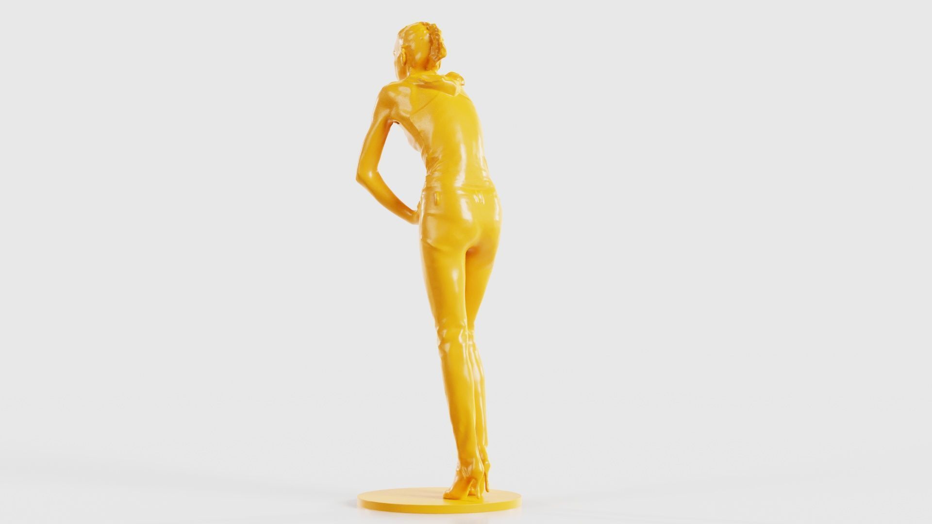 Woman Wearing Leather Pants 3D print model_24
