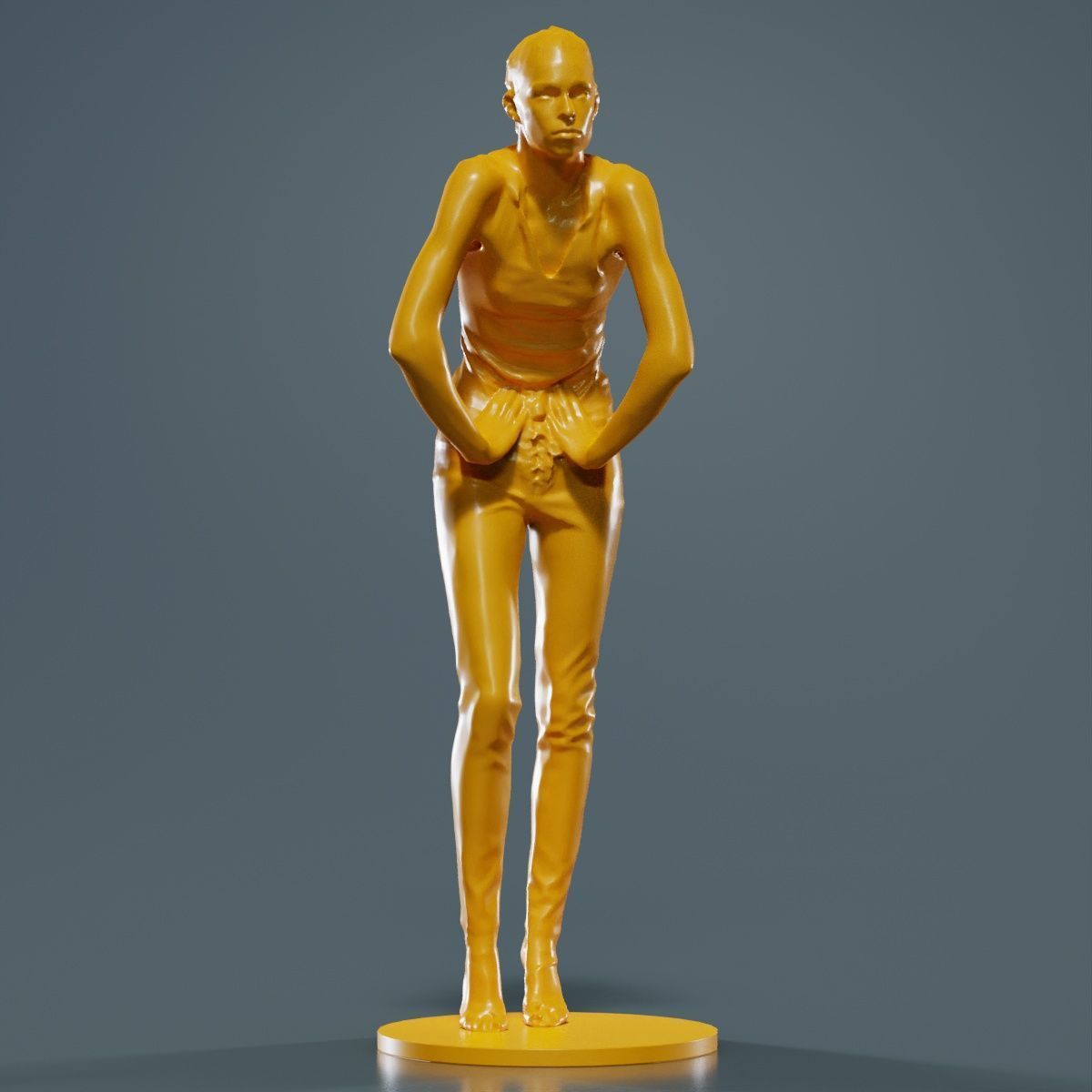 Woman Wearing Leather Pants 3D print model_9