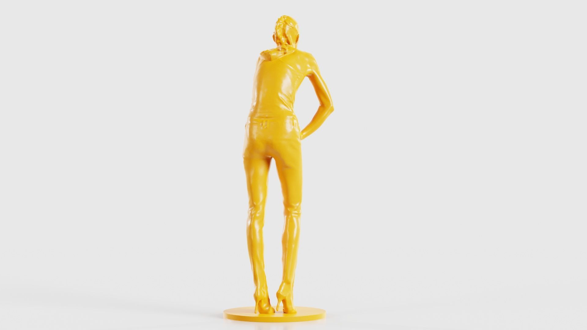 Woman Wearing Leather Pants 3D print model_22