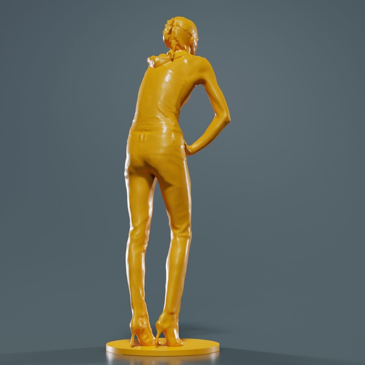 Woman Wearing Leather Pants 3D print model_12