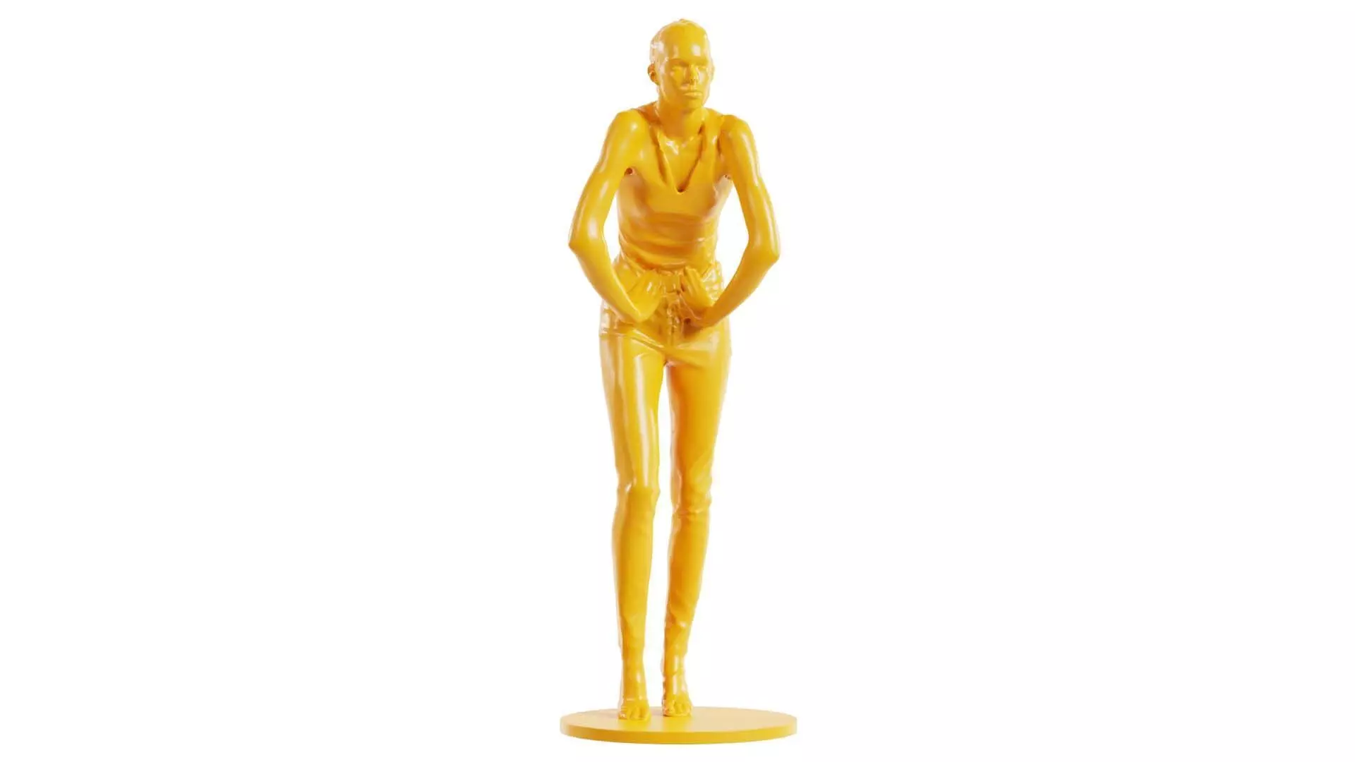 Woman Wearing Leather Pants 3D print model_0