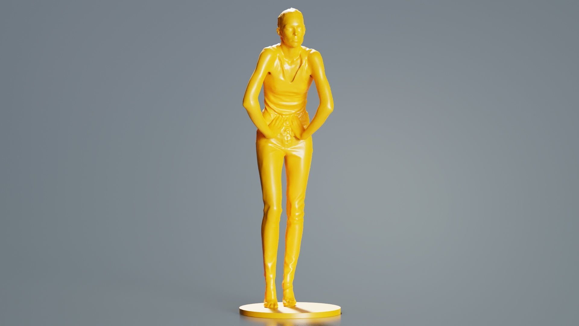 Woman Wearing Leather Pants 3D print model_5
