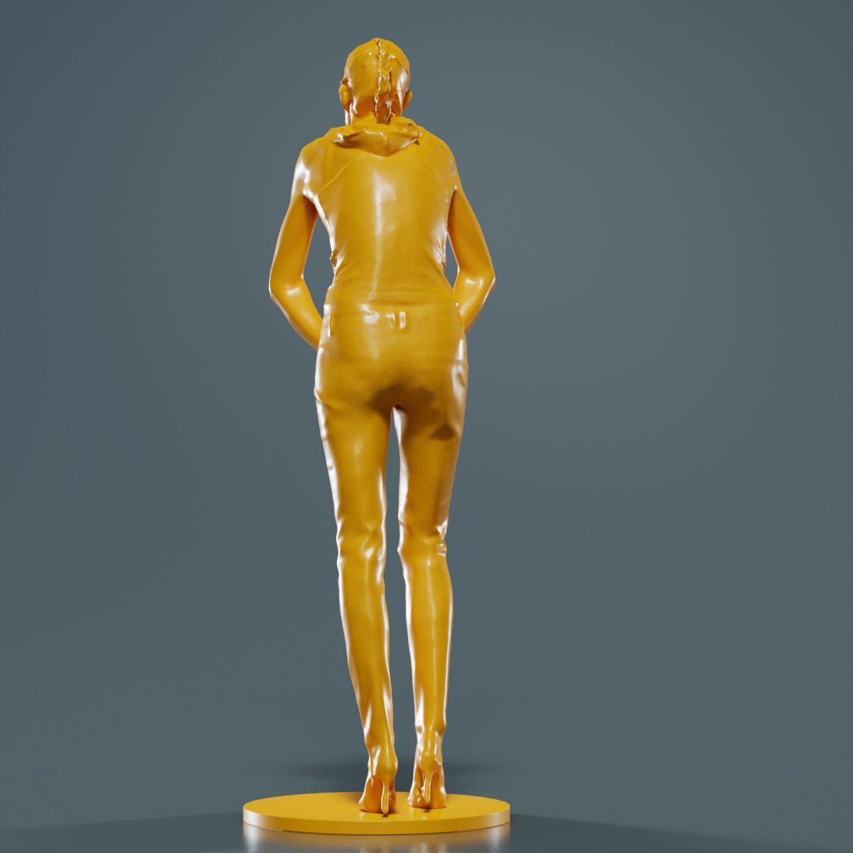 Woman Wearing Leather Pants 3D print model_13