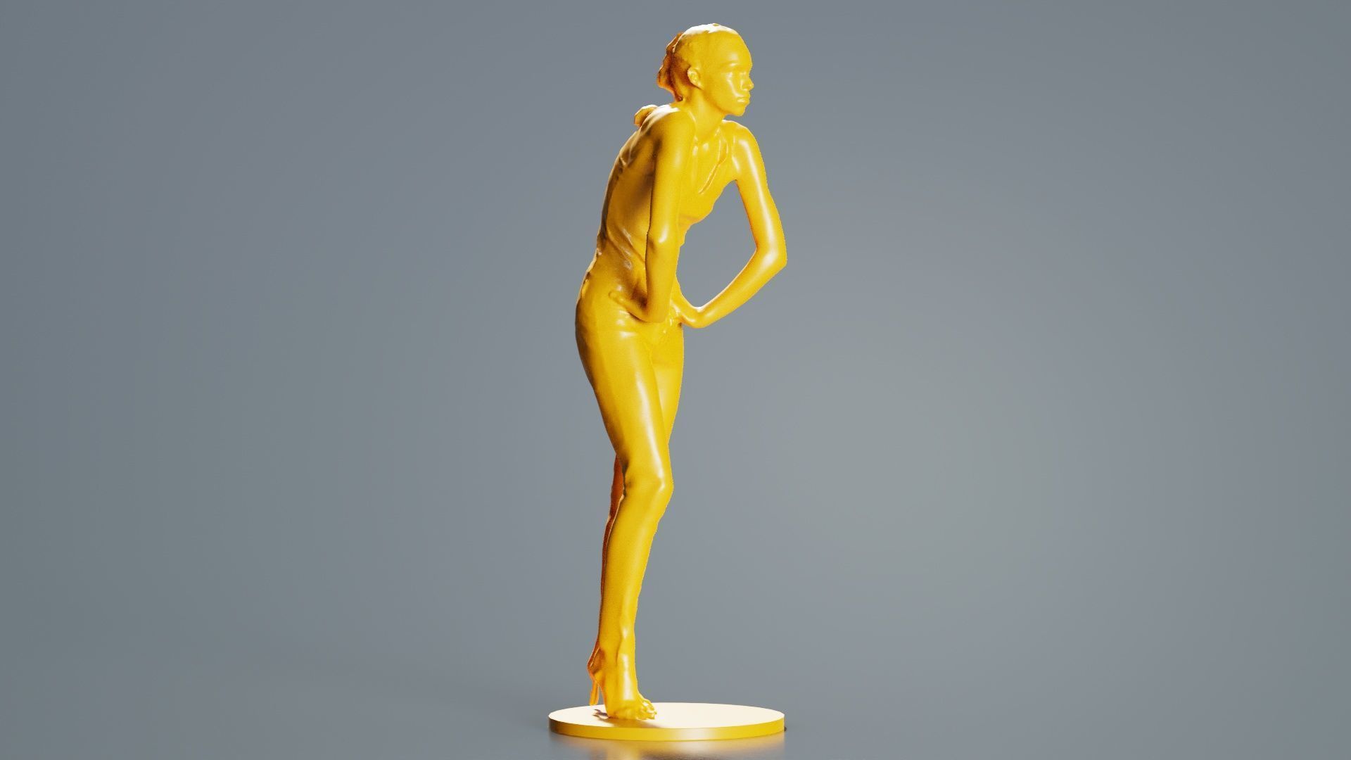 Woman Wearing Leather Pants 3D print model_4