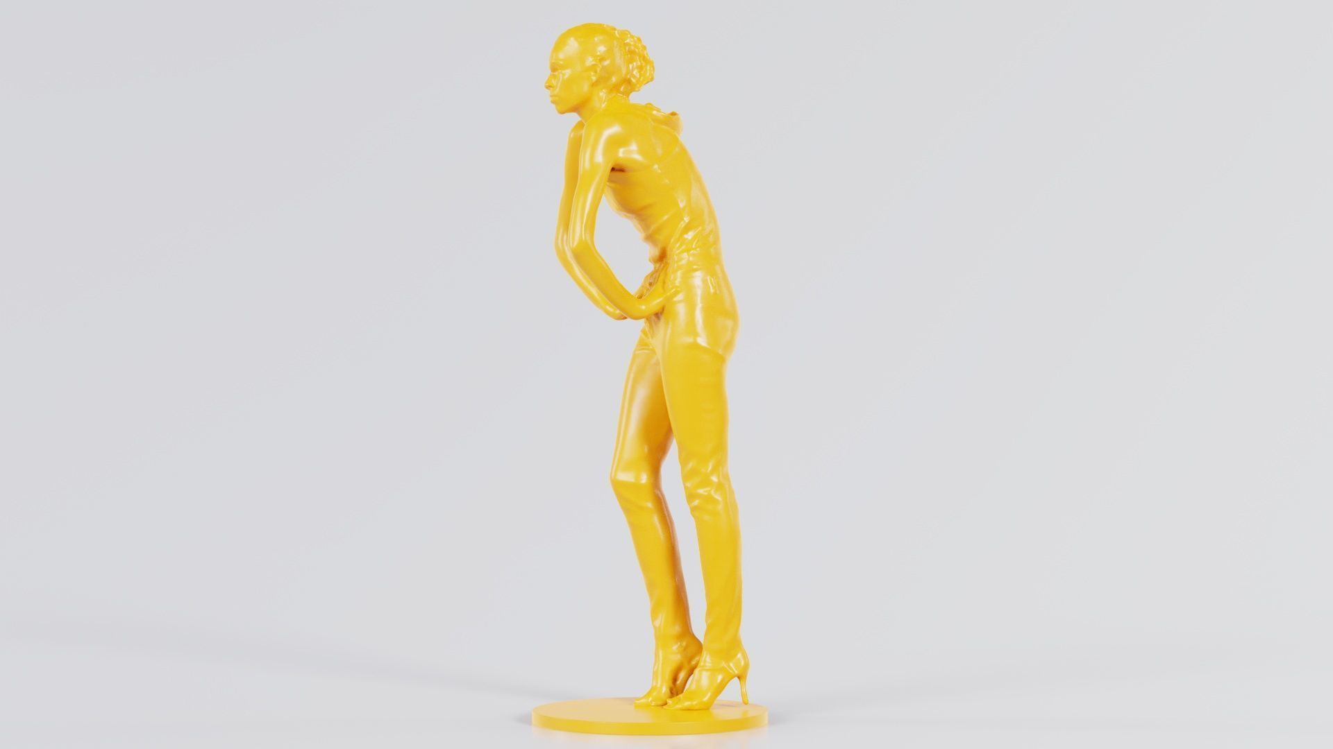 Woman Wearing Leather Pants 3D print model_8