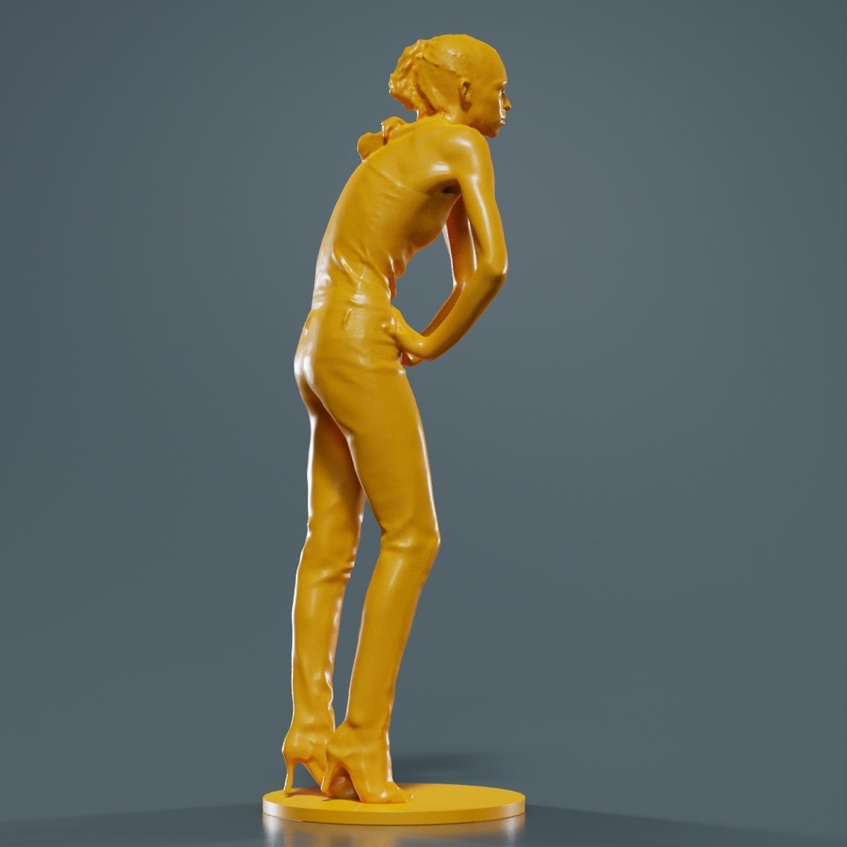Woman Wearing Leather Pants 3D print model_11