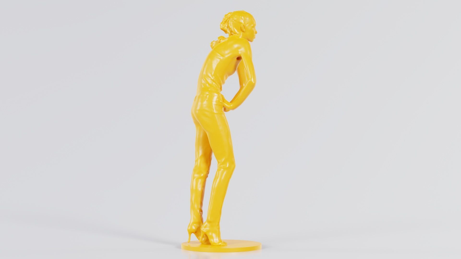 Woman Wearing Leather Pants 3D print model_7