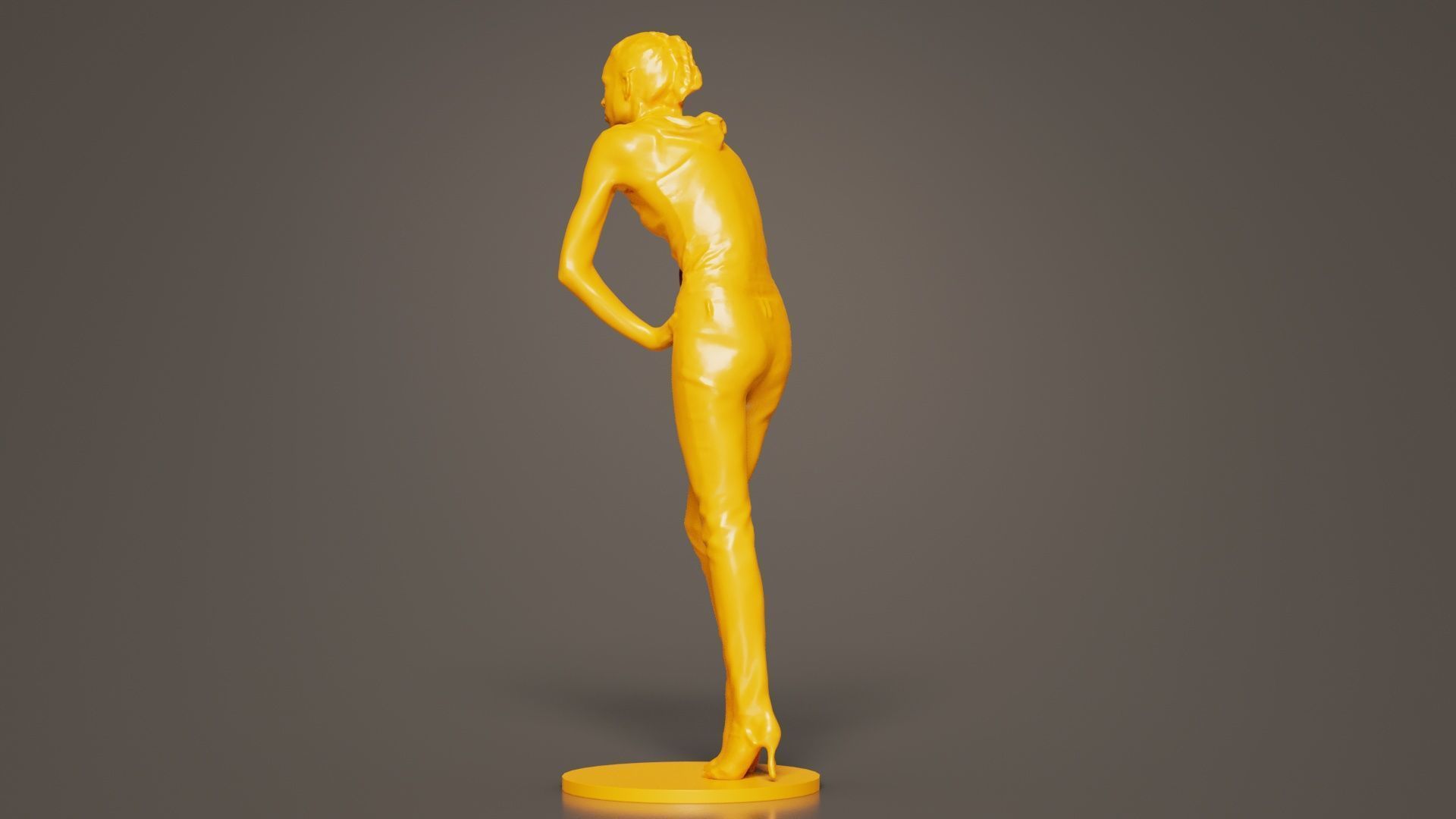 Woman Wearing Leather Pants 3D print model_1