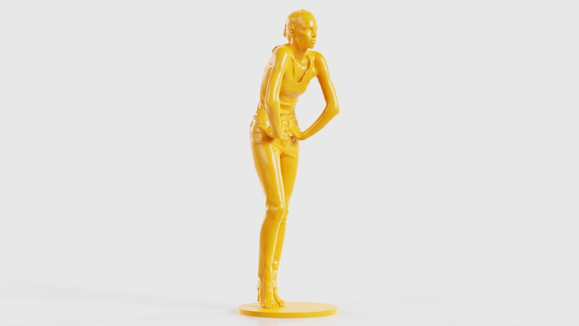 Woman Wearing Leather Pants 3D print model_18