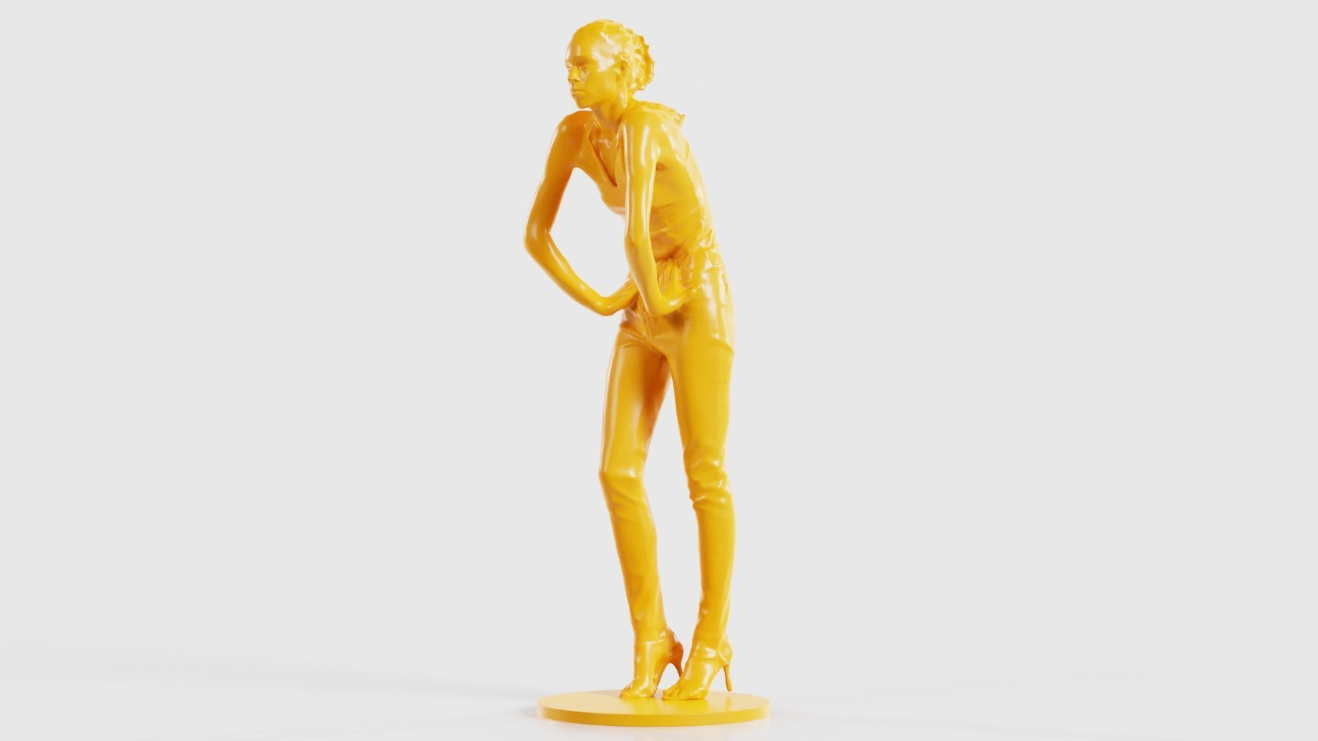 Woman Wearing Leather Pants 3D print model_27
