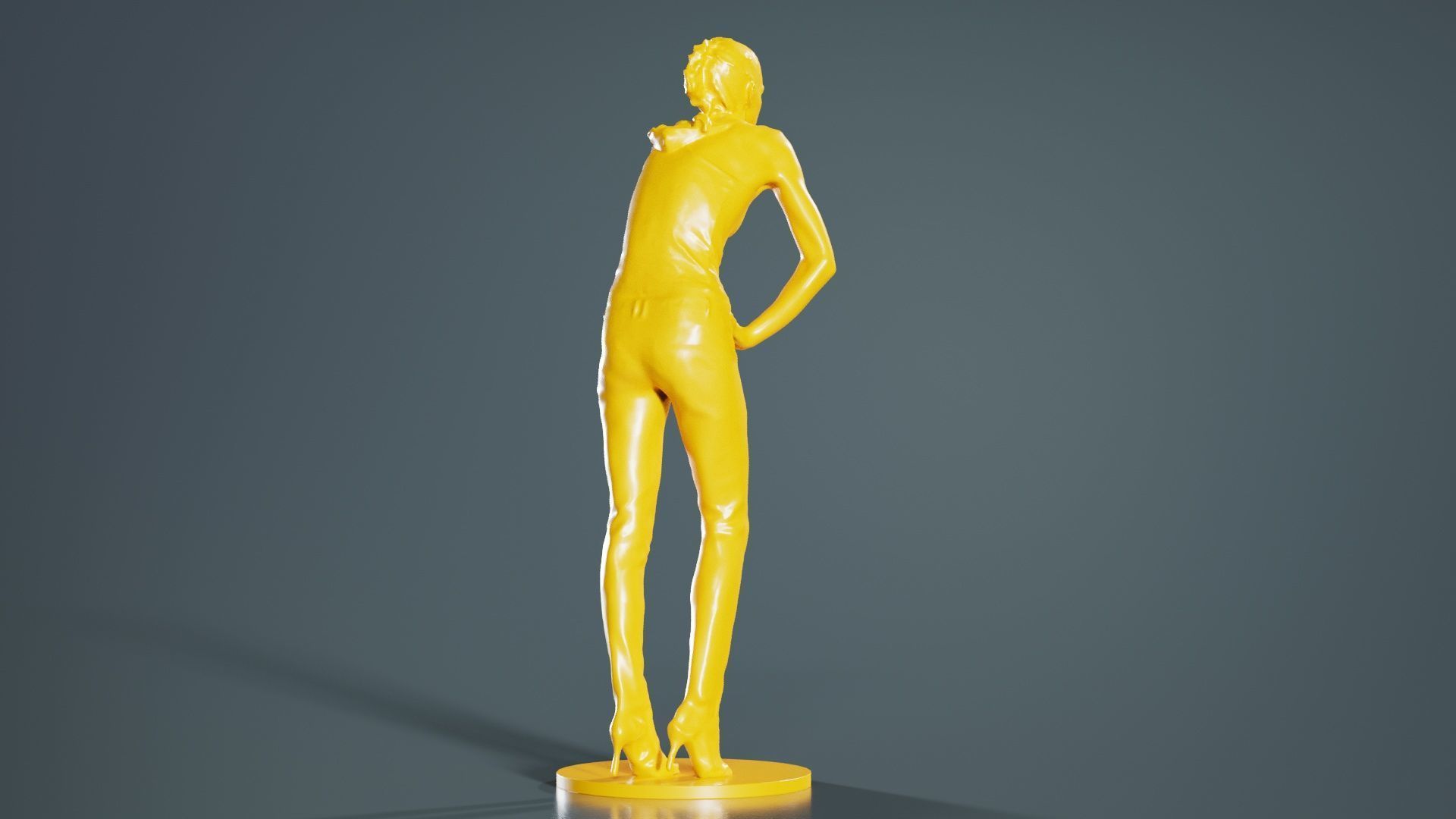 Woman Wearing Leather Pants 3D print model_3
