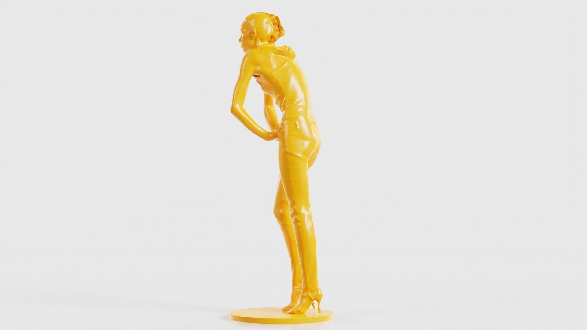 Woman Wearing Leather Pants 3D print model_25