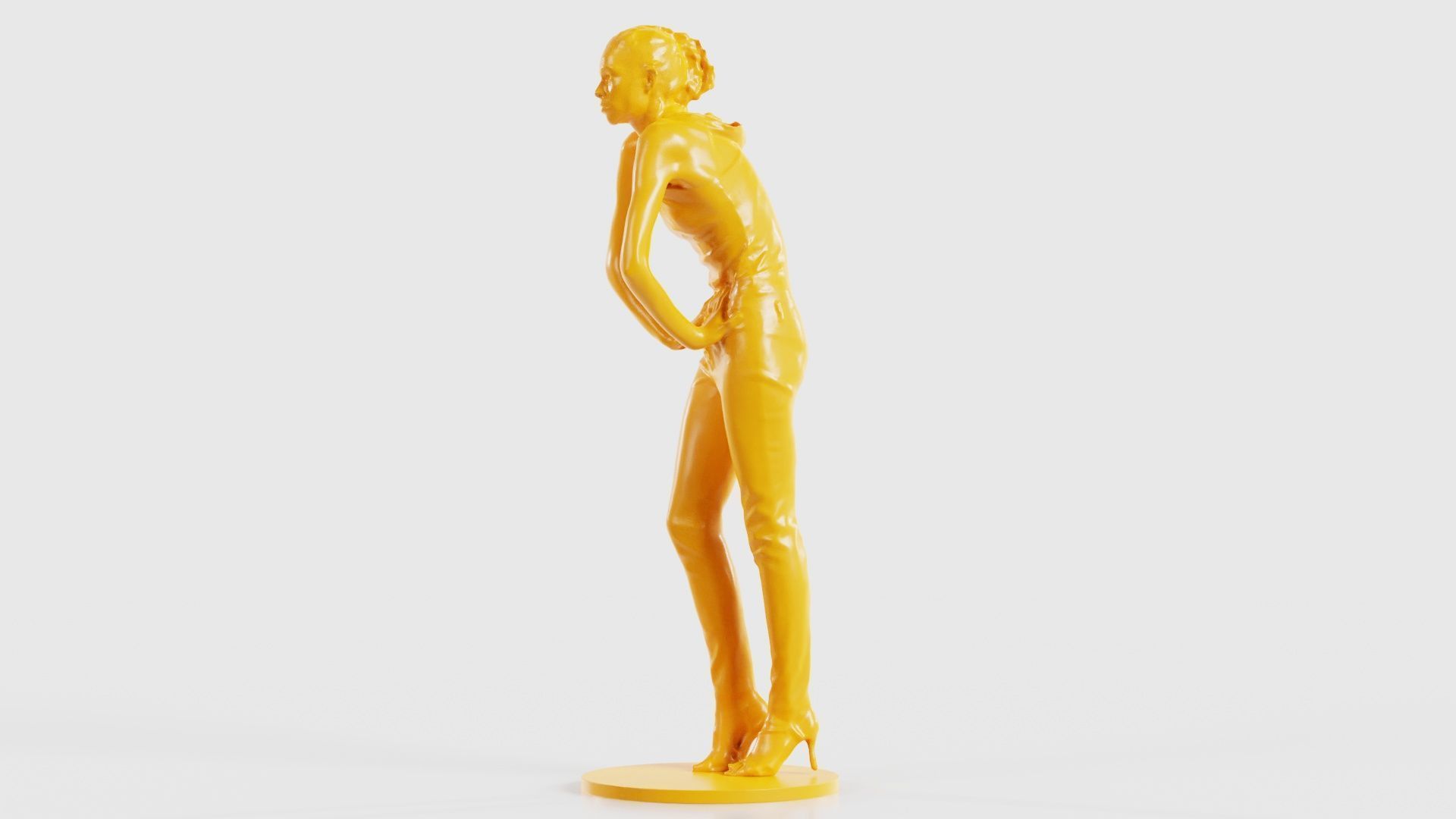 Woman Wearing Leather Pants 3D print model_26