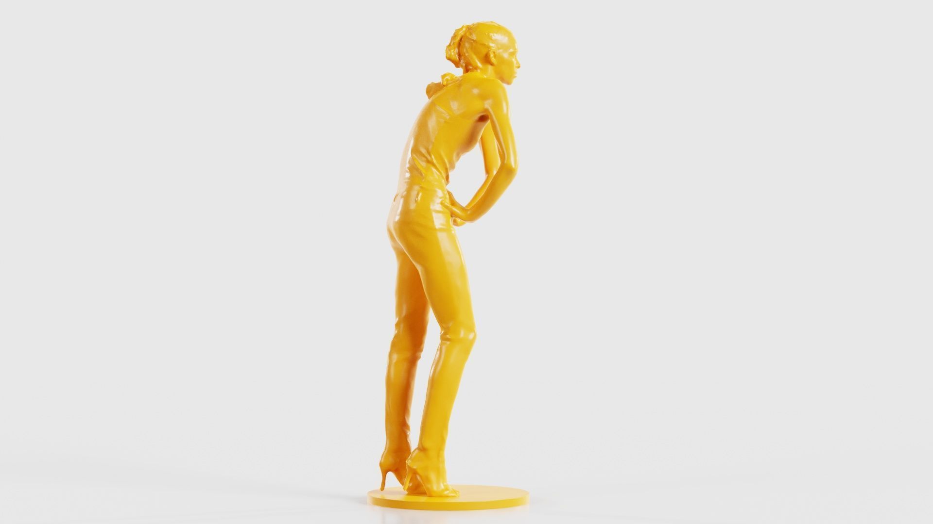 Woman Wearing Leather Pants 3D print model_20