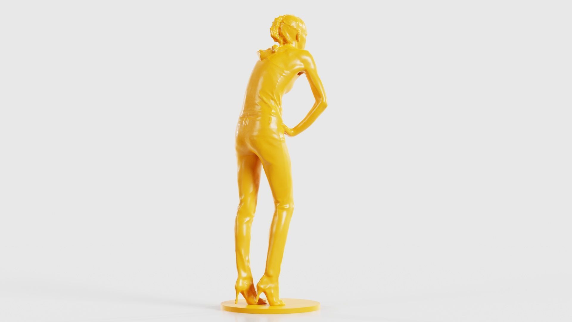 Woman Wearing Leather Pants 3D print model_21