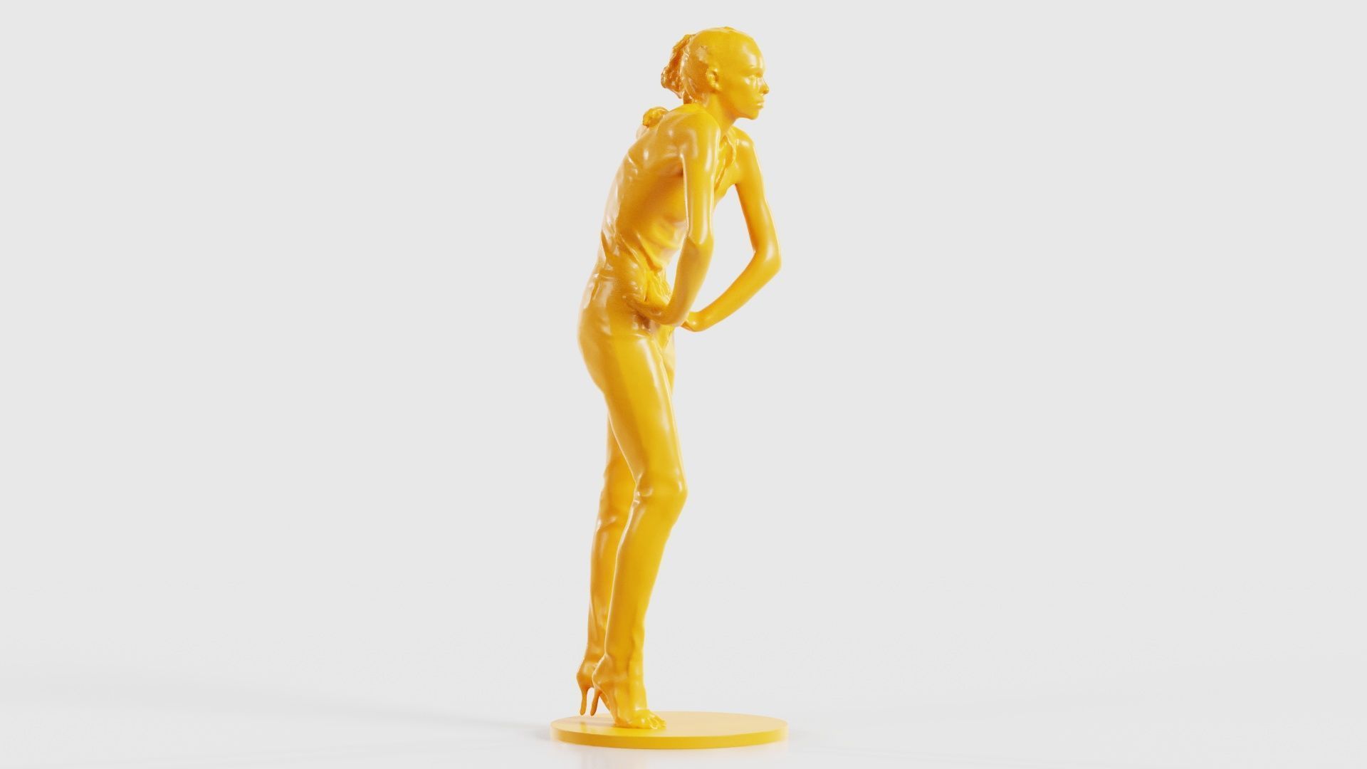 Woman Wearing Leather Pants 3D print model_19