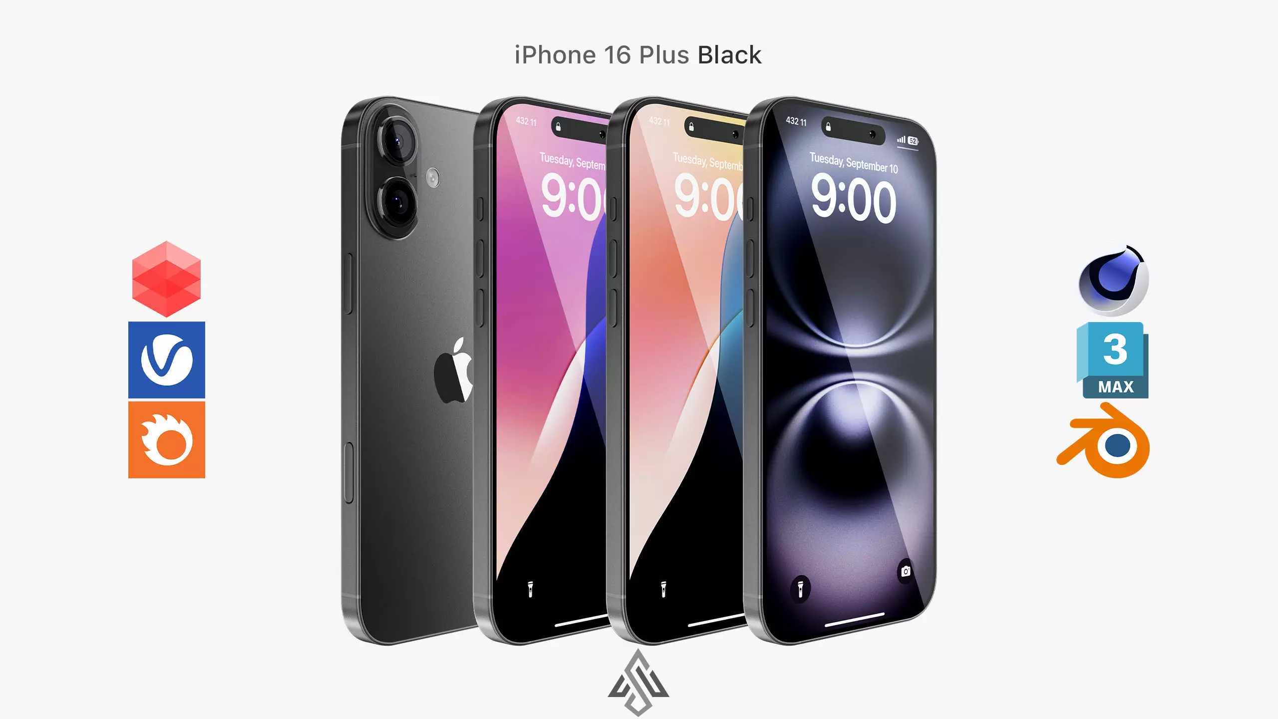 Apple iPhone 16 Plus Black 3D model_0