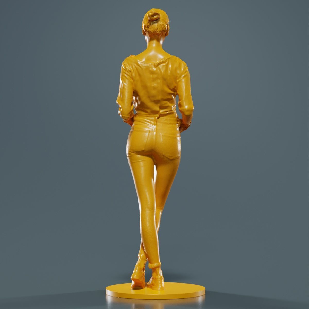 Woman Wearing Casual Shorts and Top Hands in Pocket 3D print model_13