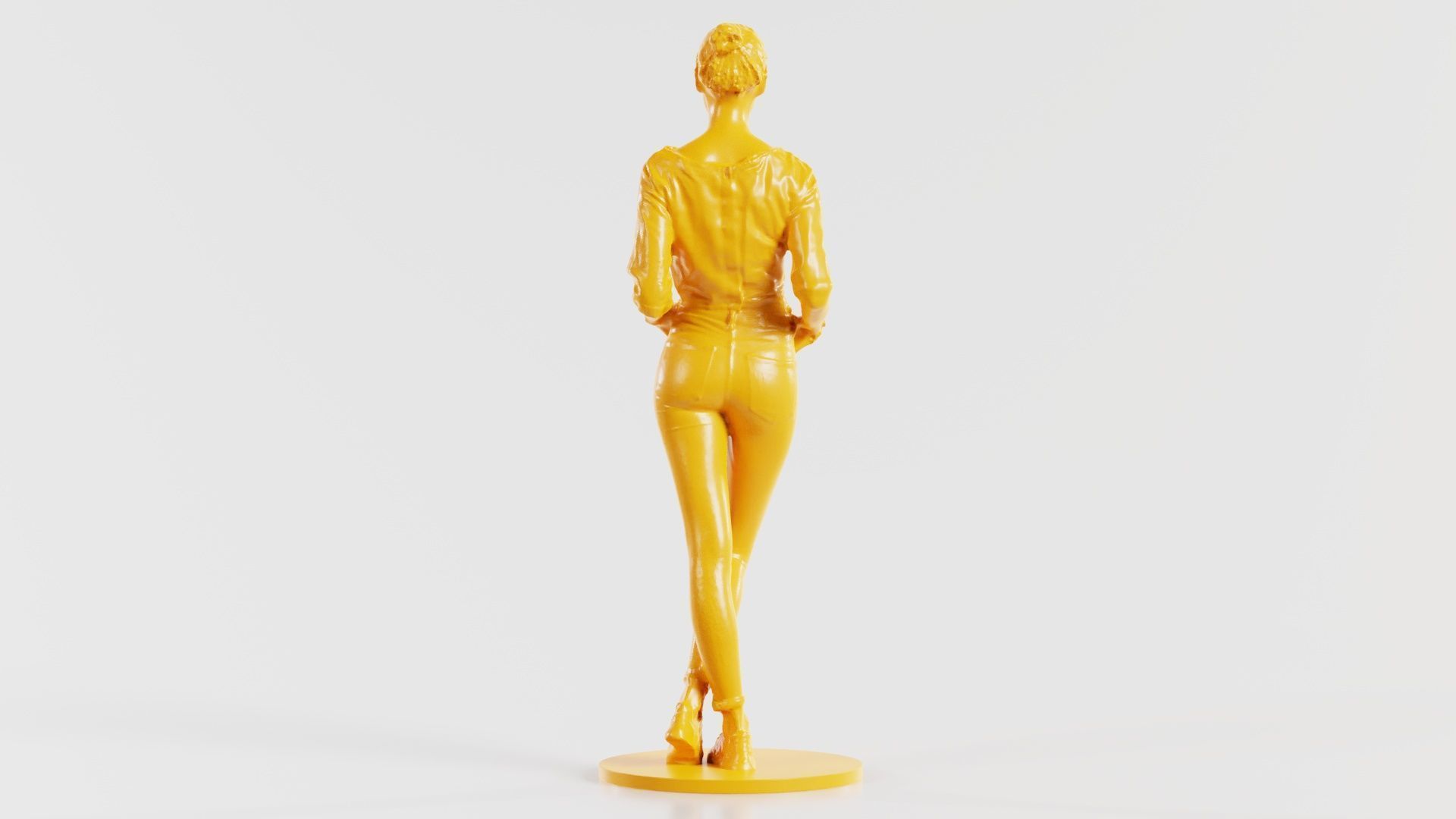 Woman Wearing Casual Shorts and Top Hands in Pocket 3D print model_2