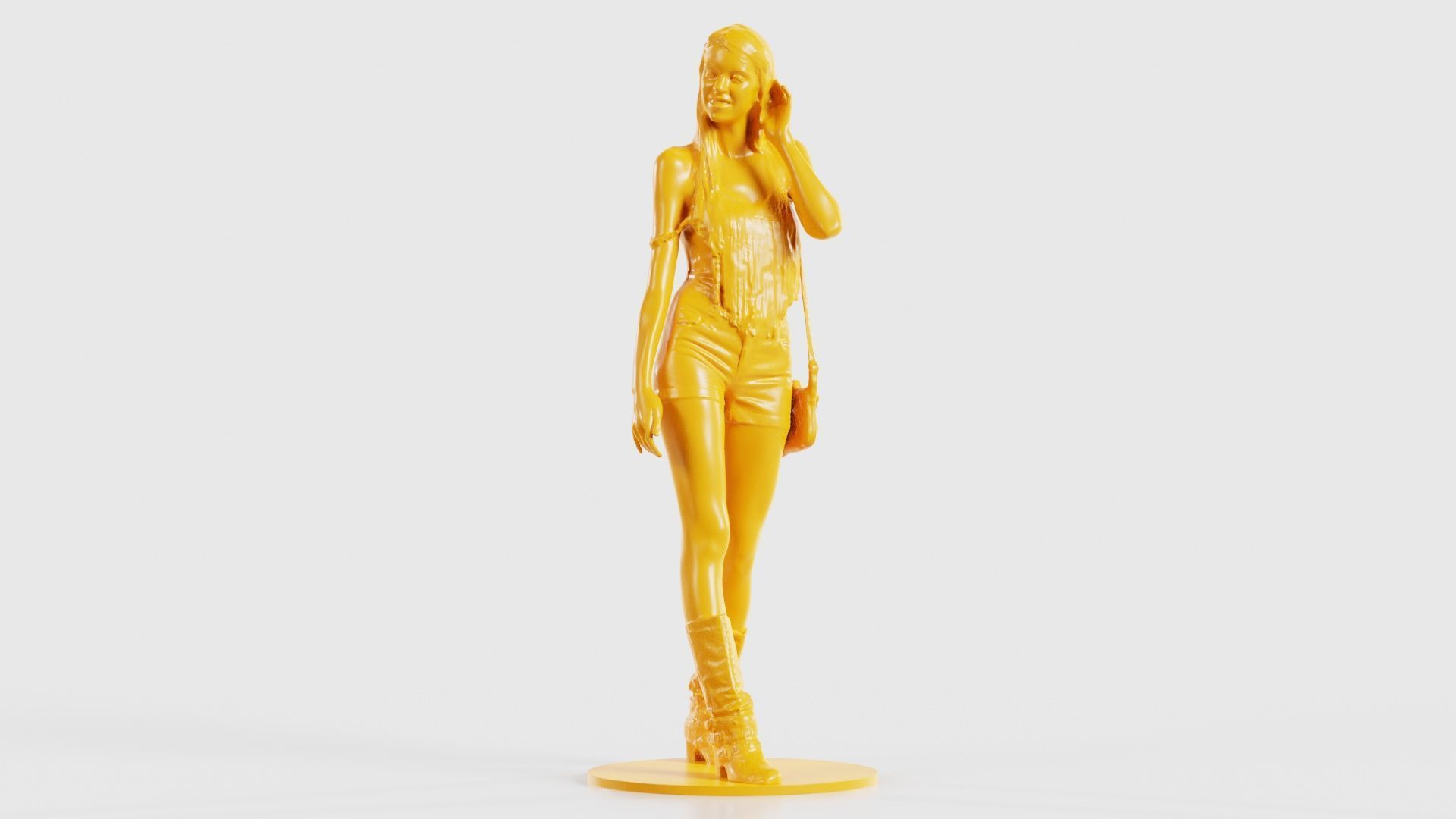 Woman Walking with Purse 1 3D print model_17