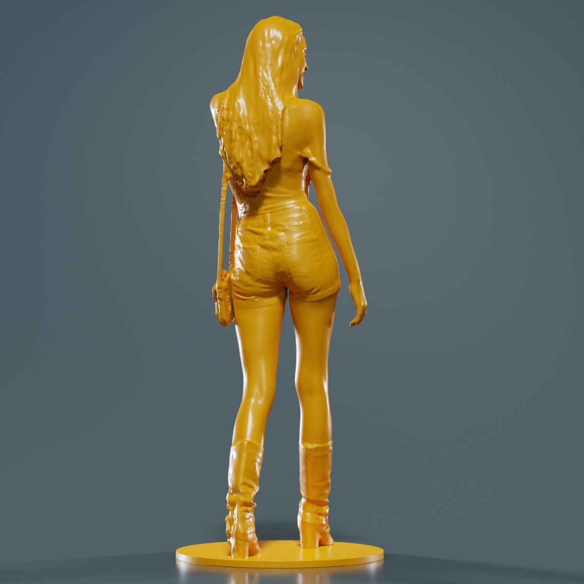 Woman Walking with Purse 1 3D print model_12