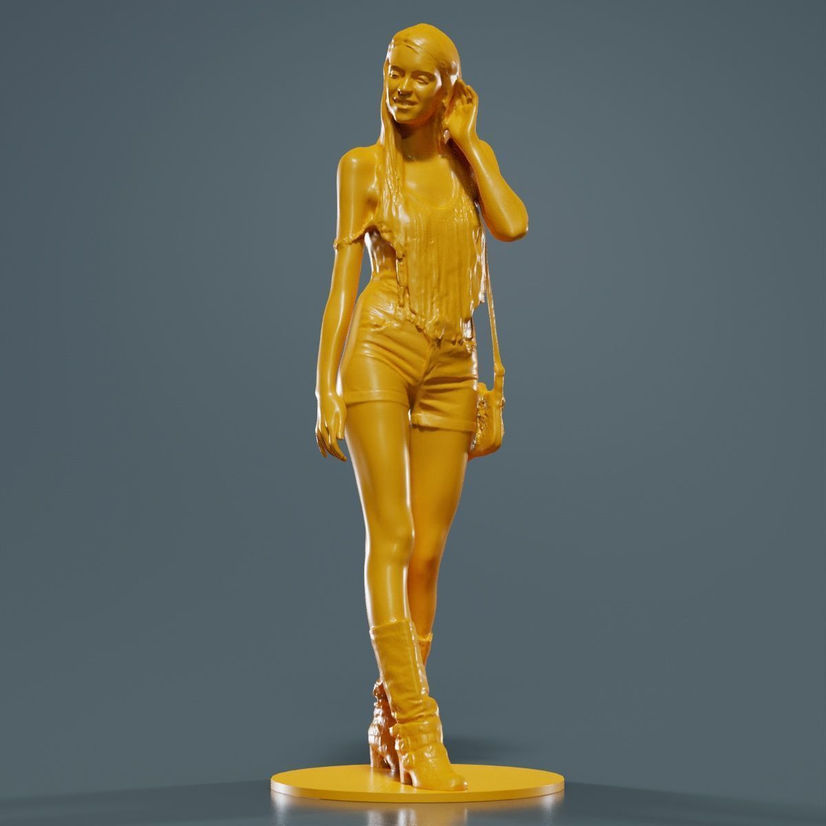 Woman Walking with Purse 1 3D print model_9
