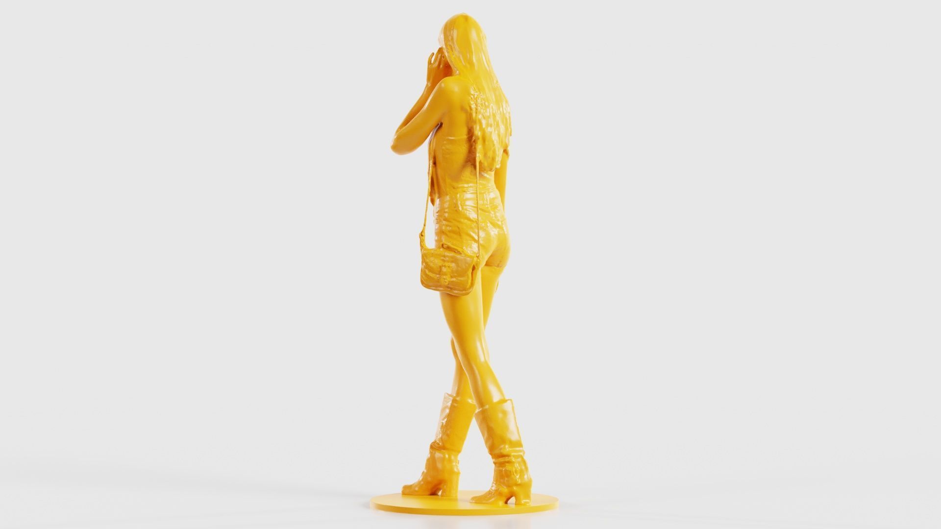 Woman Walking with Purse 1 3D print model_24